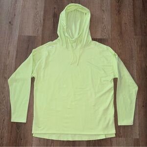 RLX Ralph Lauren Hoodie Large Lime Green Neon Mountain Goat Logo Tech Fleece L